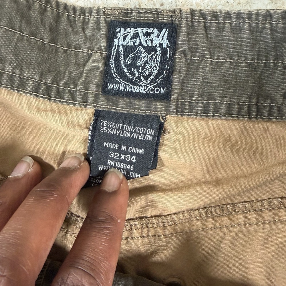 Kuhl Revolvr Pants Mens 32x34 Khaki Green Utility Cargo Stretch Hiking Workwear - Picture 8 of 11